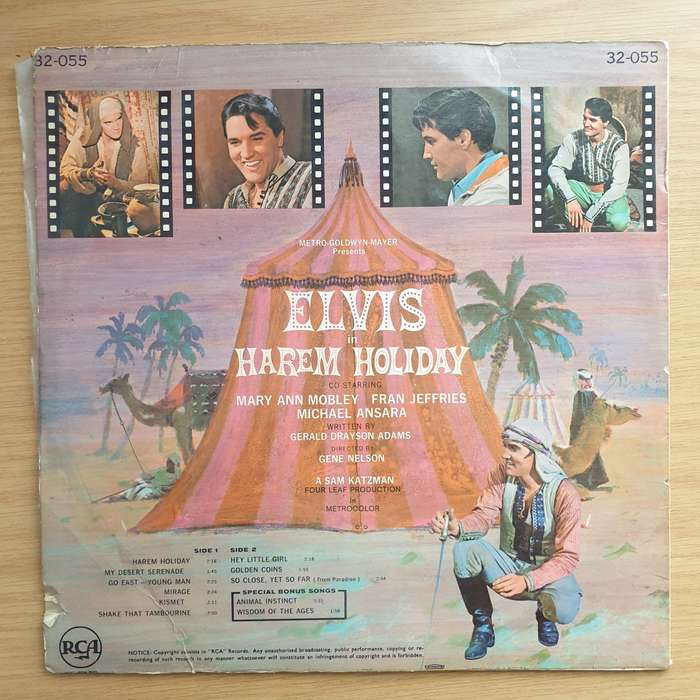 Elvis With The Jordanaires  Harem Holiday - Vinyl LP Record - Very-Good Quality (VG) (verry)