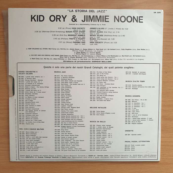 Kid Ory & Jimmie Noone  Kid Ory & Jimmie Noone  Vinyl LP Record - Very-Good+ Quality (VG+) ...