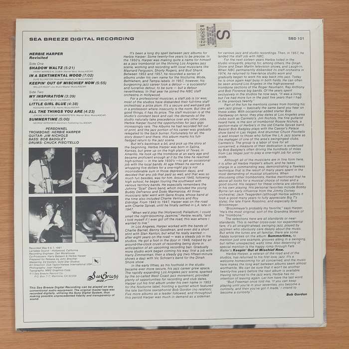 Herbie Harper  Herbie Harper Revisited - Vinyl LP Record - Very-Good+ Quality (VG+)