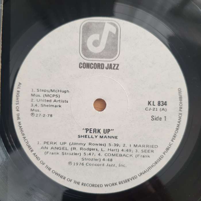 Shelly Manne  "Perk Up" - Vinyl LP Record  - Very-Good+ Quality (VG+)