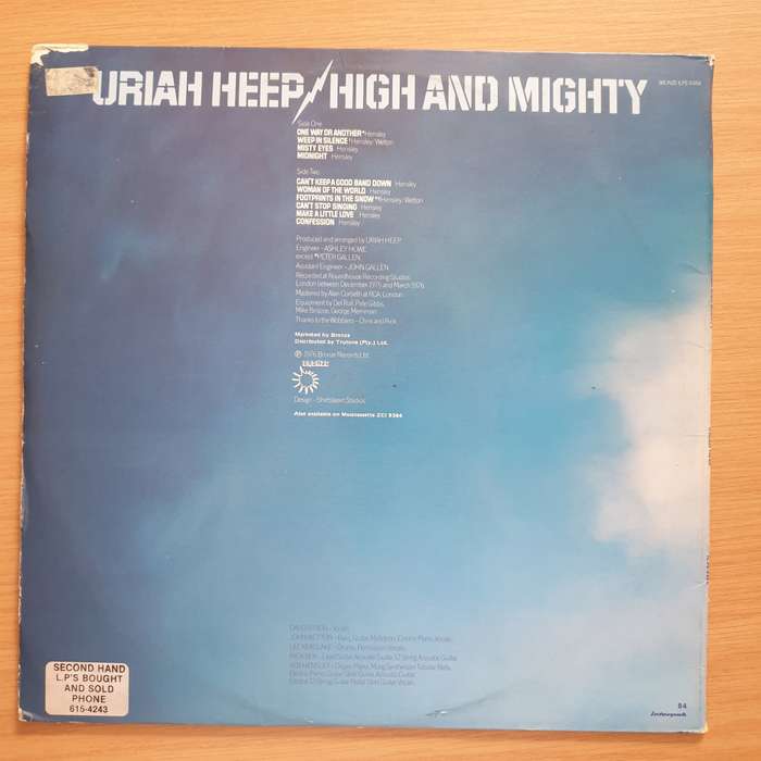 Uriah Heep  High And Mighty - Vinyl LP Record - Very-Good+ Quality (VG+) (verygoodplus)