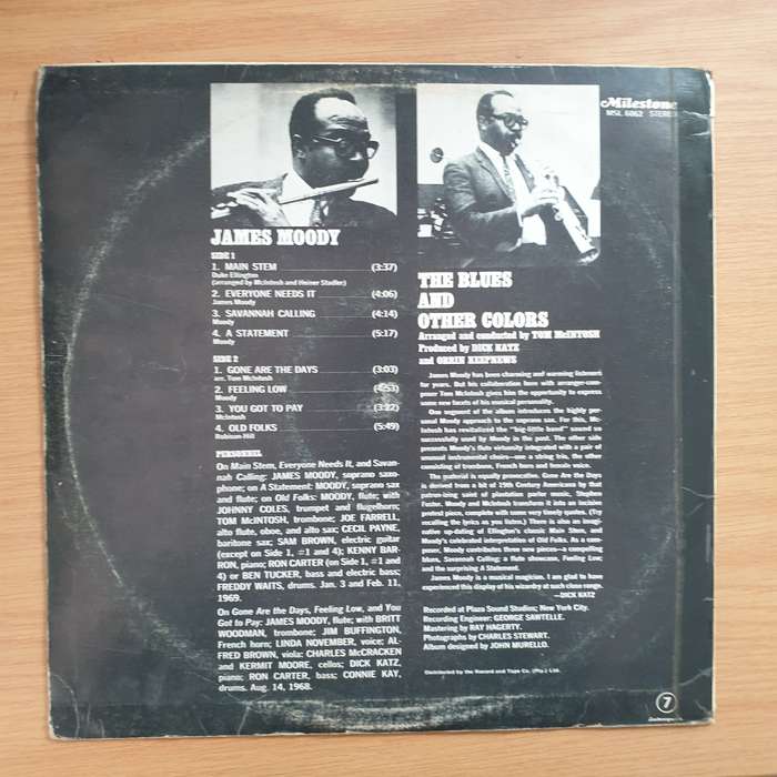 James Moody  The Blues And Other Colors  Vinyl LP Record - Very-Good+ Quality (VG+) (verygo...
