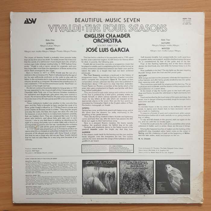 Vivaldi - The Four Seasons - English Chamber Orchestra  Vinyl LP Record - Very-Good+ Quality (...