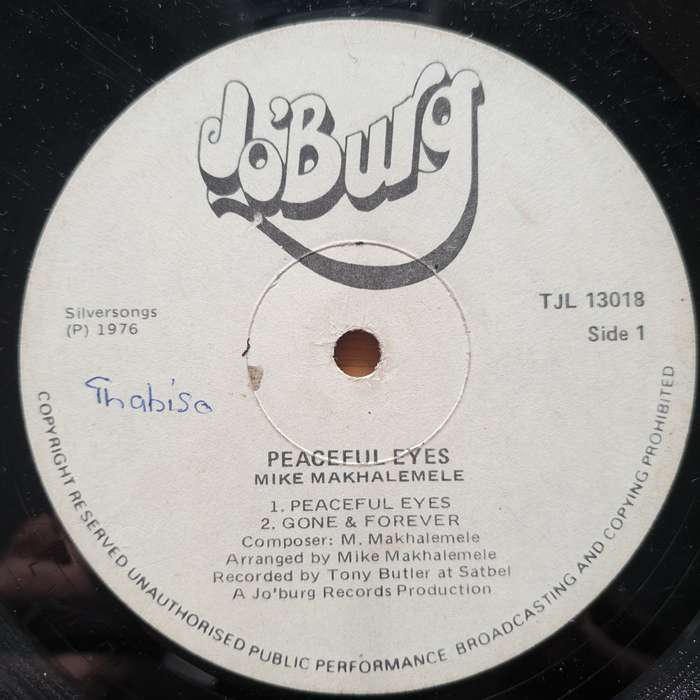 Mike Makhalemele  Peaceful Eyes - Vinyl LP Record - Good+ Quality (G+) (gplus)