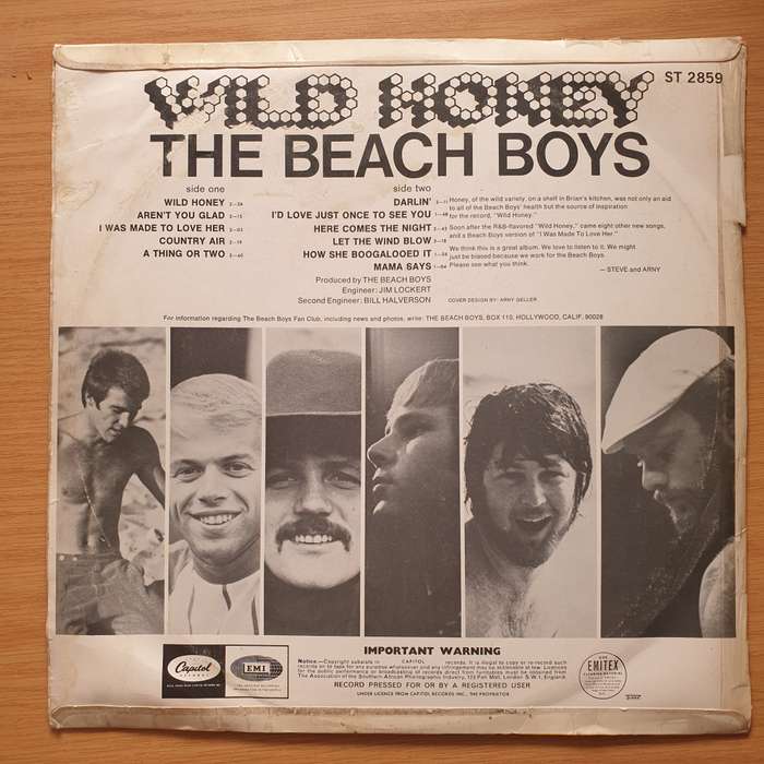 The Beach Boys  Wild Honey  Vinyl LP Record - Very-Good Quality (VG) (verry)