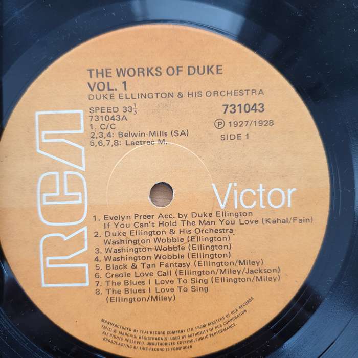 Duke Ellington And His Orchestra  The Works Of Duke - Integrale Volume 1 - Vinyl LP Record - V...