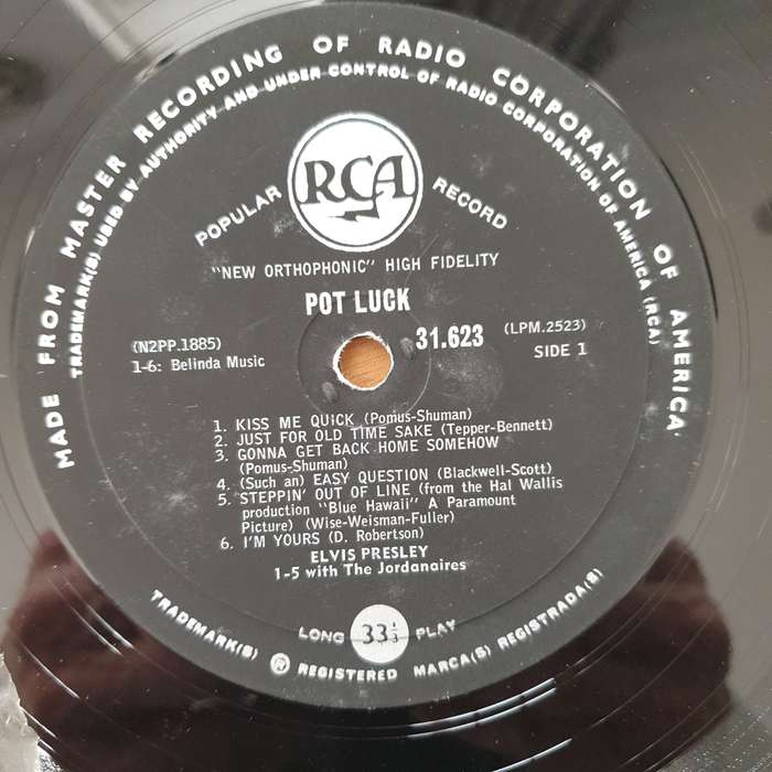 Elvis Presley  Pot Luck  Vinyl LP Record - Very-Good Quality (VG) (verry)
