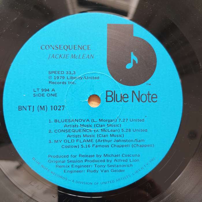 Jackie McLean  Consequence - Vinyl LP Record - Very-Good+ Quality (VG+) (verygoodplus)