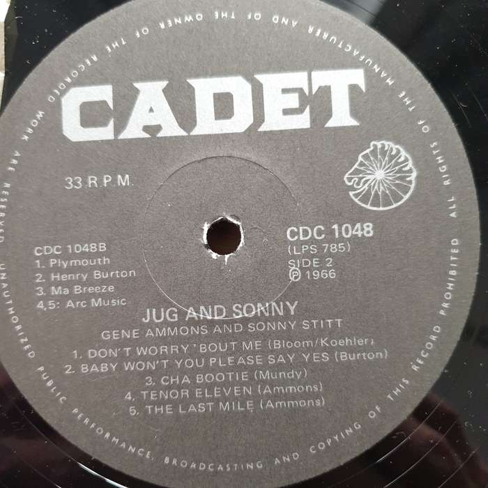 Gene Ammons & Sonny Stitt  Jug & Sonny  Vinyl LP Record - Very-Good+ Quality (VG+)