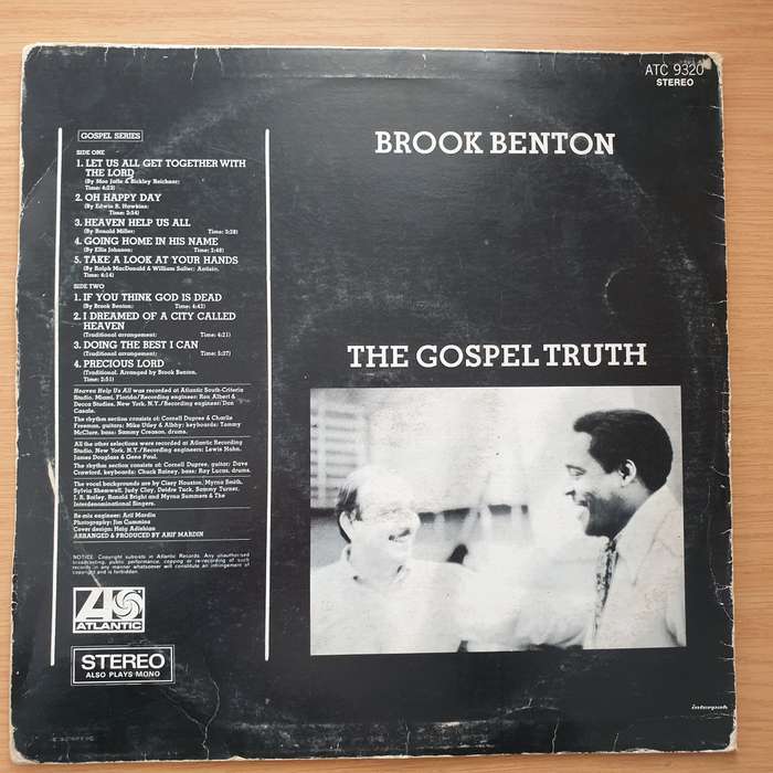 Brook Benton  The Gospel Truth - Vinyl LP Record - Very-Good Quality (VG)  (verry)