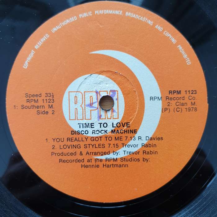 Disco Rock Machine - Time To Love  Vinyl LP Record - Very-Good+ Quality (VG+) (verygoodplus)