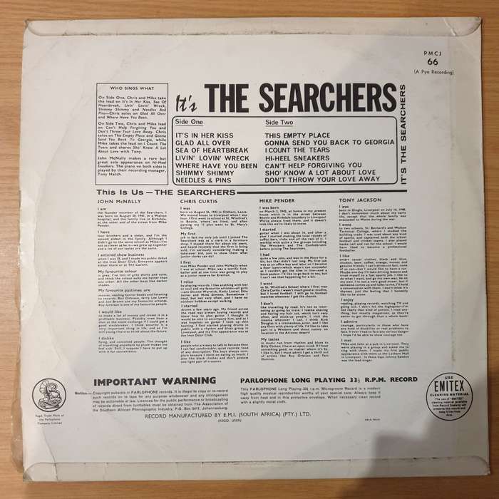 The Searchers  It's The Searchers - Vinyl LP Record - Good+ Quality (G+) (gplus)