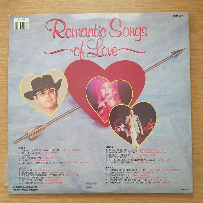 Romantic Songs Of Love - 24 Original Hits -  Double Vinyl LP Record - Very-Good+ Quality (VG+)