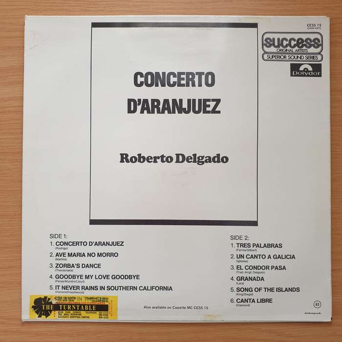 Roberto Delgado - Concerto D'Aranjuez - Vinyl LP Record  - Very-Good+ Quality (VG+)