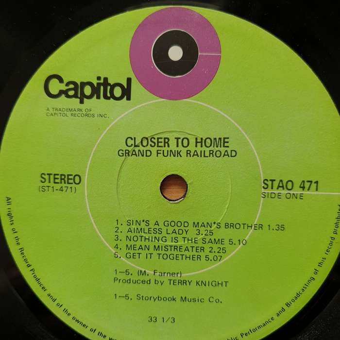 Grand Funk Railroad  Closer To Home -  Vinyl LP Record - Very-Good Quality (VG)  (verry)