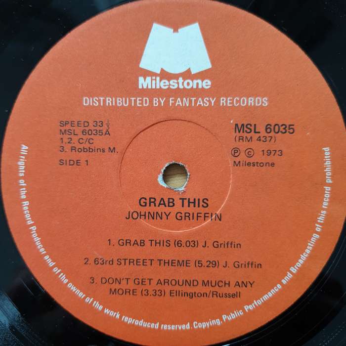 Johnny Griffin  Grab This!  - Vinyl LP Record - Very-Good- Quality (VG-) (minus)
