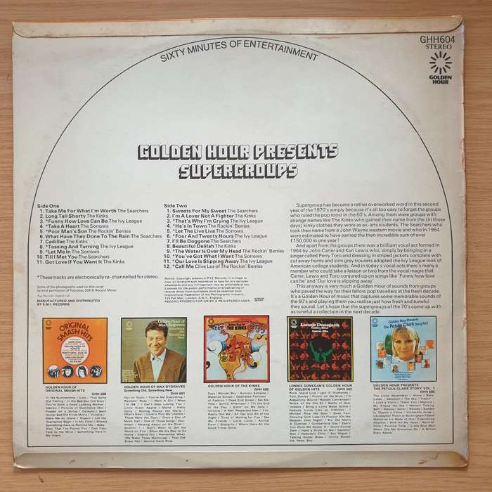 Golden Hour Presents Supergroups Of The 60's - Vinyl LP Record - Very-Good+ Quality (VG+)