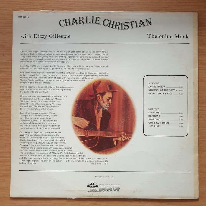 Charlie Christian with Dizzy Gillespie and Thelonius Monk  Vinyl LP Record - Very-Good+ Qualit...