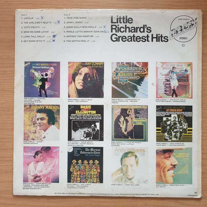 Little Richard  Little Richard's Greatest Hits Recorded Live - Vinyl LP Record - Very-Good+ Qu...