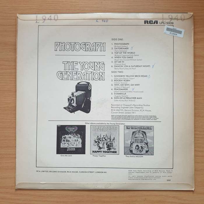The Young Generation  Photograph - Vinyl LP Record - Very-Good+ Quality (VG+) (verygoodplus)