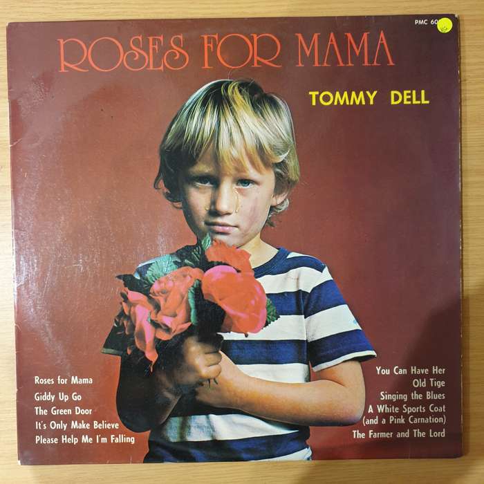 Tommy Dell  Roses For Mama - Autographed - Vinyl LP Record - Very-Good+ Quality (VG+) (verygoo...