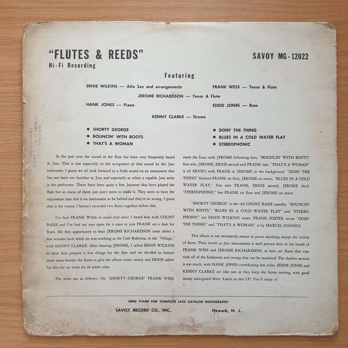 Flutes And Reeds - Ernie Wilkins / Frank Wess / Jerome Richardson / Hank Jones / Eddie Jones / Ke...