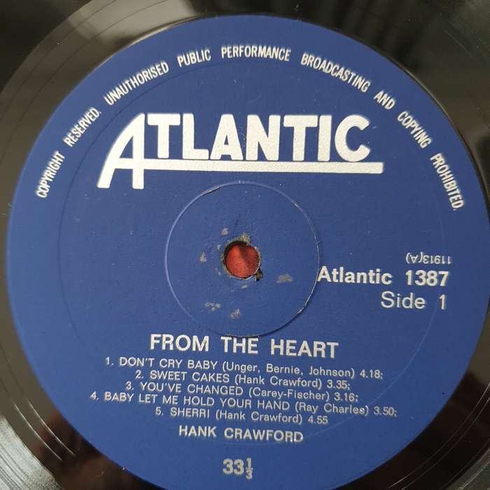Hank Crawford  From The Heart - Vinyl LP Record - Very-Good+ Quality (VG+) (verygoodplus)