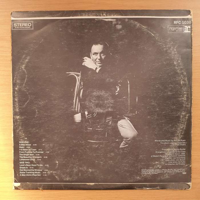 Frank Sinatra  A Man Alone -  Vinyl LP Record - Opened  - Very-Good+ Quality (VG+)