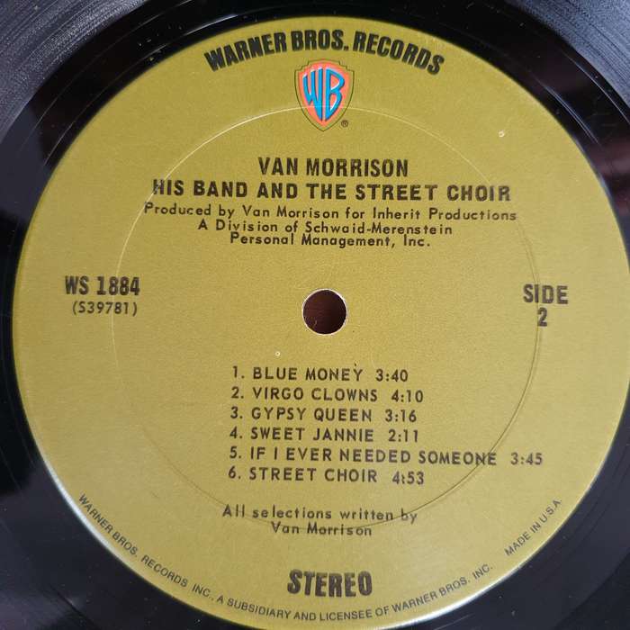Van Morrison  His Band And The Street Choir - Vinyl LP Record - Very-Good Quality (VG)  (verry)