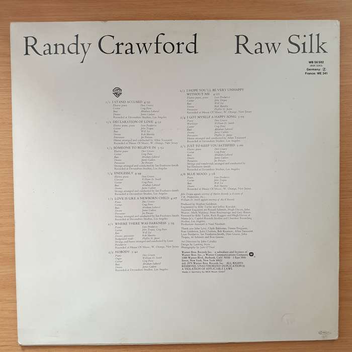 Randy Crawford  Raw Silk (Autographed) - Vinyl LP Record - Very-Good+ Quality (VG+) (verygoodp...