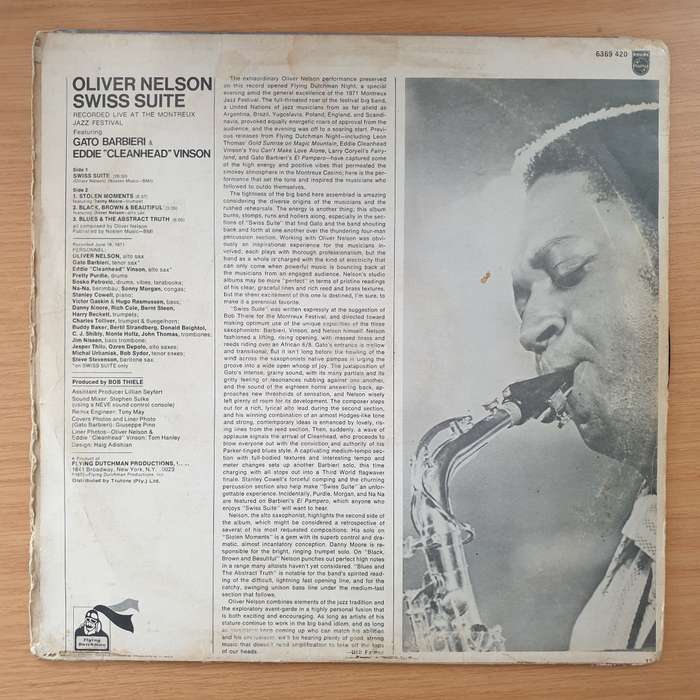 Oliver Nelson  Swiss Suite - Vinyl LP Record - Very-Good Quality (VG)  (verry)