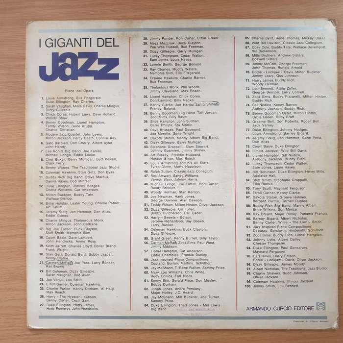 Modern Jazz Quartet - John Lewis, Milton Jackson, Percy Heath, Connie Kay  I Giganti Del Jazz ...