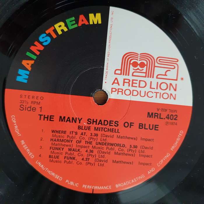 Blue Mitchell  Many Shades Of Blue  - Vinyl LP Record - Very-Good+ Quality (VG+) (verygoodplus)