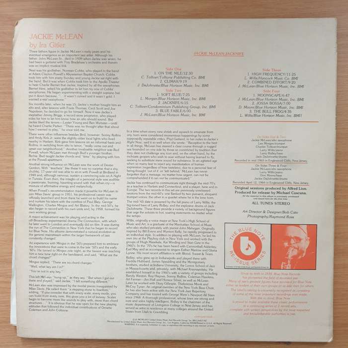 Jackie McLean  Jacknife  - Vinyl LP Record - Very-Good+ Quality (VG+) (verygoodplus)