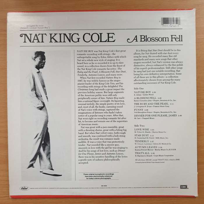 Nat King Cole  A Blossom Fell - Vinyl LP Record - Very-Good Quality (VG)  (verry)