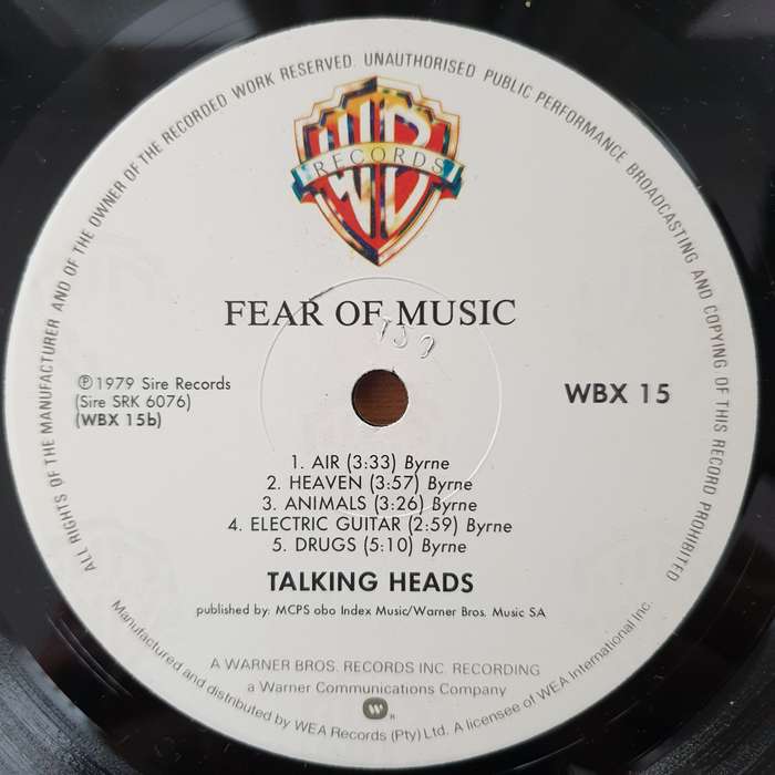 Talking Heads  Fear Of Music - Vinyl LP Record - Very-Good+ Quality (VG+) (verygoodplus)