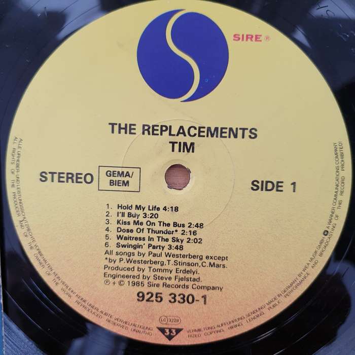 The Replacements  Tim -  Vinyl LP Record - Very-Good+ Quality (VG+) (verygoodplus)