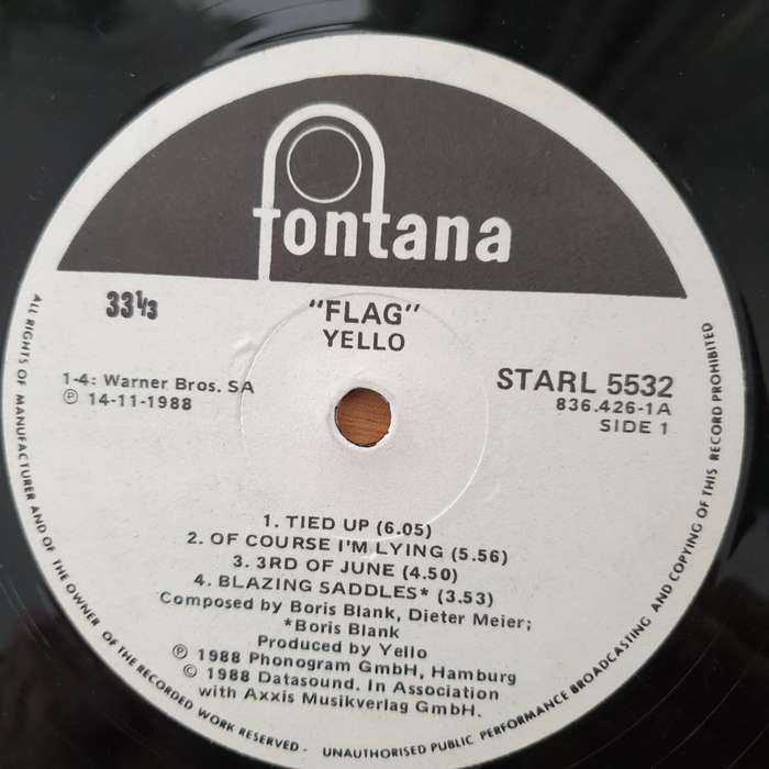 Yello - Flag - Vinyl LP Record - Very-Good- Quality (VG-) (verygoodminus)