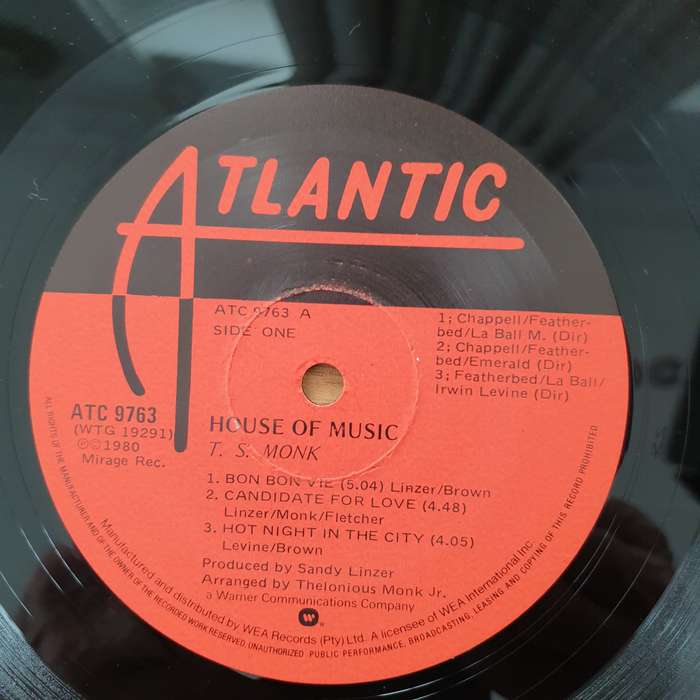 T.S. Monk  House Of Music - Vinyl LP Record - Very-Good+ Quality (VG+) (verygoodplus)