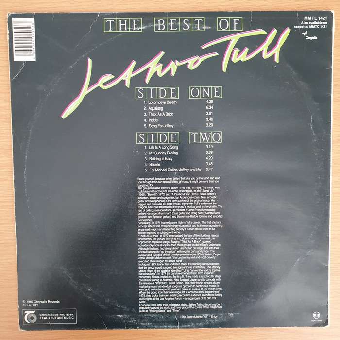 Jethro Tull - The Best of Jethro Tull   Vinyl LP Record - Very-Good+ Quality (VG+)