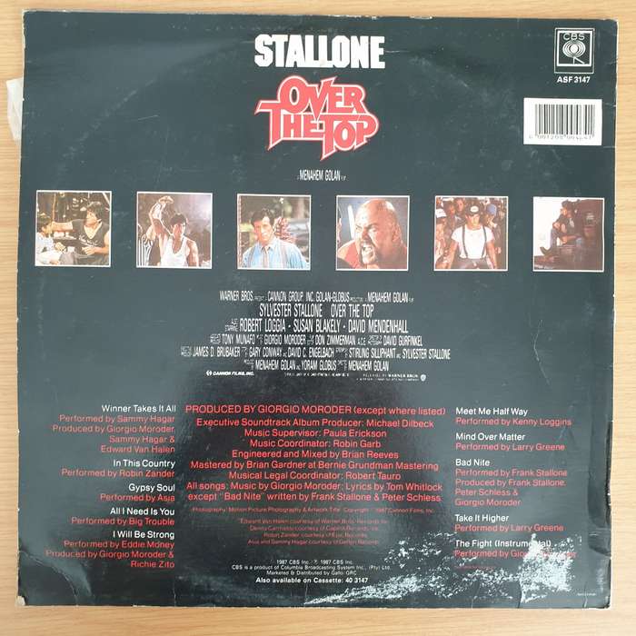 Over The Top - Original Motion Picture Soundtrack   Vinyl LP Record - Very-Good+ Quality (VG+)