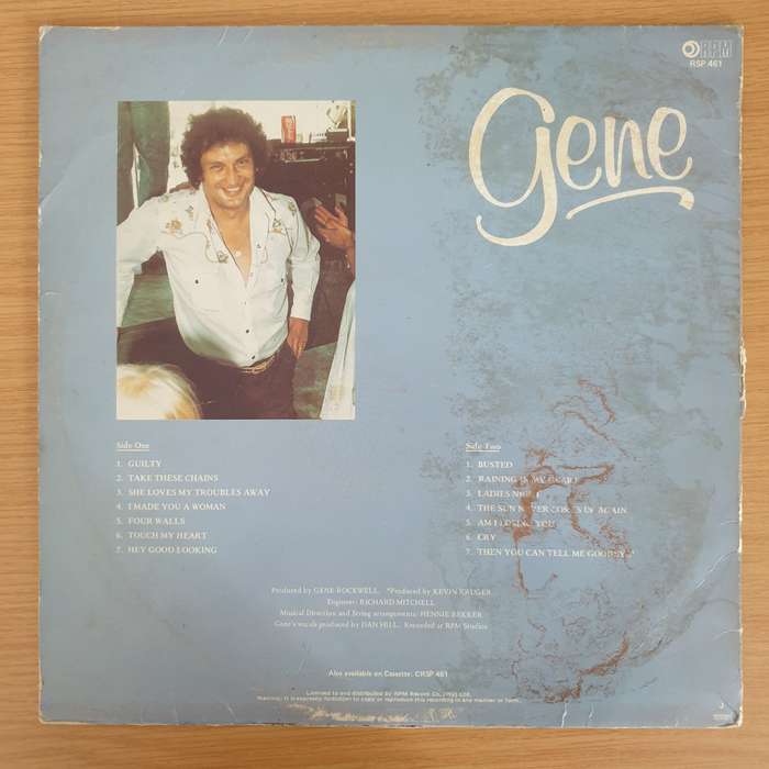 Gene Rockwell  Gene - Autographed - Vinyl LP Record - Very-Good+ Quality (VG+)