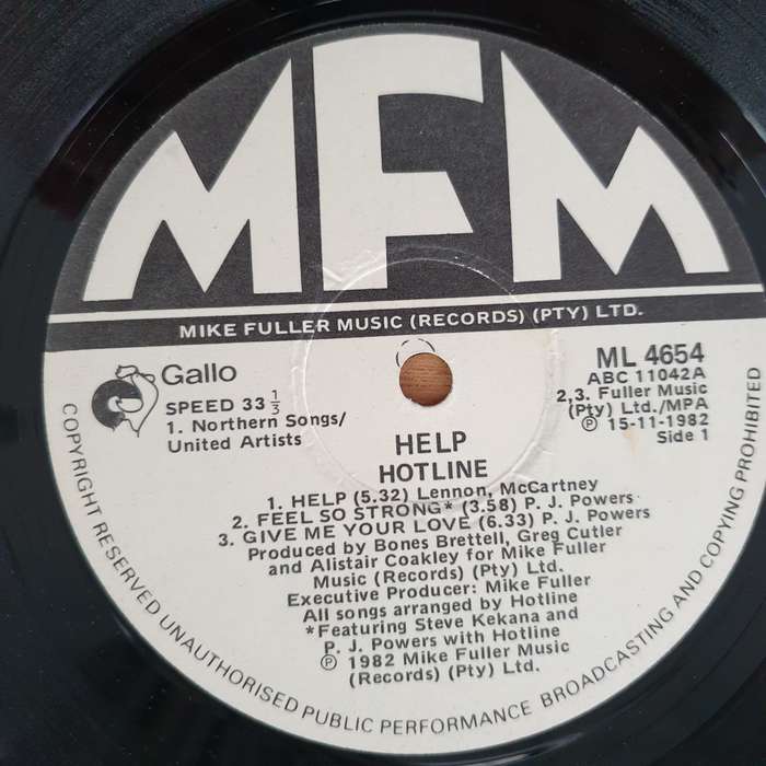 Hotline   Help - Vinyl LP Record - Very-Good- Quality (VG-) (verygoodminus)