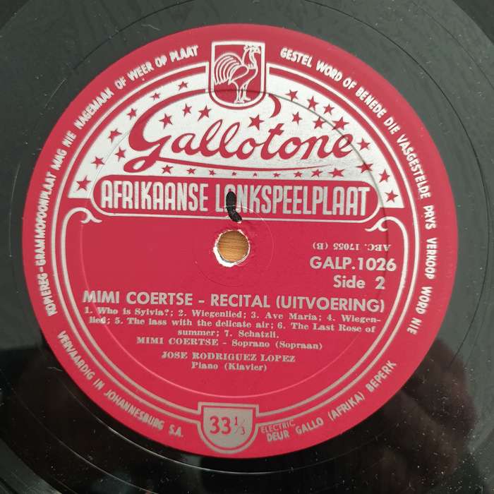 Mimi Coertse  Recital  - Vinyl LP Record - Very-Good+ Quality (VG+) (verygoodplus) (D)