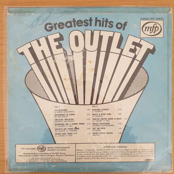 The Outlet  Greatest Hits Of The Outlet  - Vinyl LP Record - Very-Good+ Quality (VG+) (verygoo...