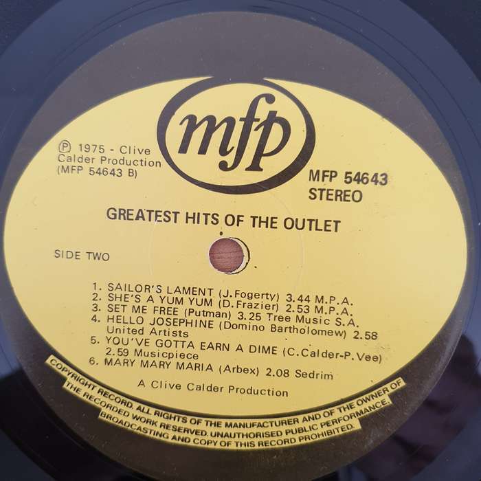The Outlet  Greatest Hits Of The Outlet  - Vinyl LP Record - Very-Good+ Quality (VG+) (verygoo...