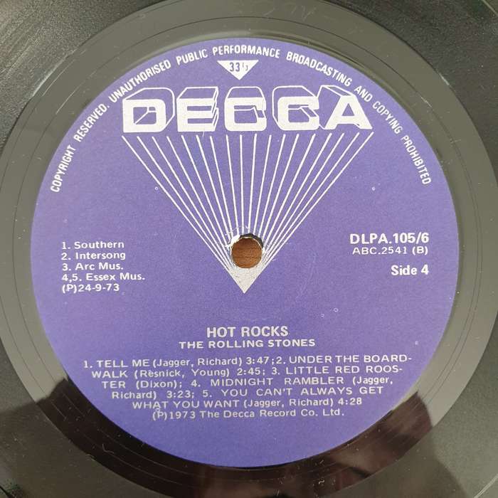 The Rolling Stones  Hot Rocks - Double Vinyl LP Record - Very-Good+ Quality (VG+) (verygoodplus)