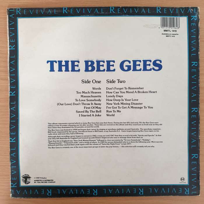 Bee Gees - Revival Series  Vinyl LP Record - Very-Good+ Quality (VG+) (verygoodplus)