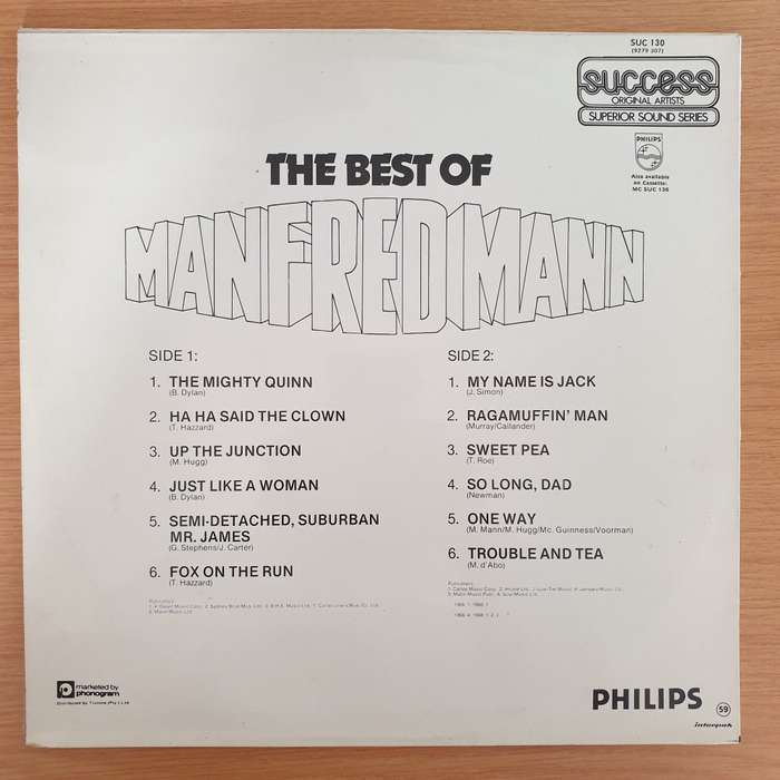 Manfred Mann  The Best Of Manfred Mann  Vinyl LP Record - Very-Good+ Quality (VG+) (very...