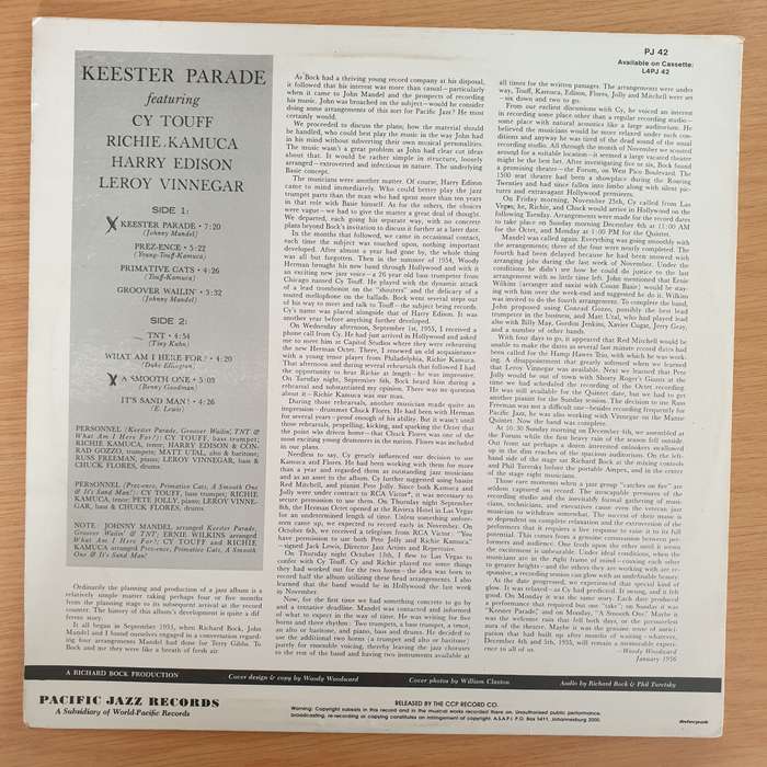 Keester Parade  Cy Touff And Richie Kamuca And Leroy Vinnegar And Harry Edison  Vinyl LP Re...